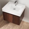 Monazo wastafel met kraangat kunstmarmer glans wit 60cm