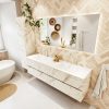MONDIAZ VICA 170cm badmeubel onderkast Carrara 4 lades. Wastafel CLOUD dubbel 2 kraangaten
