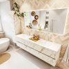 MONDIAZ VICA 190cm badmeubel onderkast Carrara 4 lades. Wastafel CLOUD dubbel 2 kraangaten
