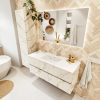 MONDIAZ VICA 120cm badmeubel onderkast Carrara 2 lades. Wastafel DENIA midden 1 kraangat