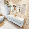 MONDIAZ VICA 170cm badmeubel onderkast Clay 4 lades. Wastafel CLOUD dubbel 2 kraangaten