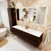 MONDIAZ VICA 170cm badmeubel onderkast Dark Brown 4 lades. Wastafel MOON dubbel 2 kraangaten