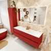 MONDIAZ VICA 150cm badmeubel onderkast Fire 4 lades. Wastafel CLOUD dubbel 2 kraangaten