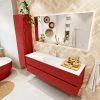 MONDIAZ VICA 150cm badmeubel onderkast Fire 2 lades. Wastafel MOON midden 1 kraangat