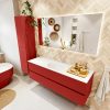 MONDIAZ VICA 150cm badmeubel onderkast Fire 2 lades. Wastafel MOON midden zonder kraangat