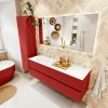 MONDIAZ VICA 150cm badmeubel onderkast Fire 4 lades. Wastafel MOON links 1 kraangat