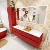 MONDIAZ VICA 160cm badmeubel onderkast Fire 4 lades. Wastafel MOON links 1 kraangat