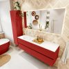 MONDIAZ VICA 160cm badmeubel onderkast Fire 4 lades. Wastafel MOON links zonder kraangat