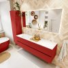 MONDIAZ VICA 170cm badmeubel onderkast Fire 4 lades. Wastafel MOON links zonder kraangat