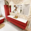 MONDIAZ VICA 190cm badmeubel onderkast Fire 4 lades. Wastafel MOON links zonder kraangat