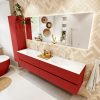 MONDIAZ VICA 200cm badmeubel onderkast Fire 4 lades. Wastafel MOON dubbel 2 kraangaten