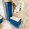 MONDIAZ VICA 70cm badmeubel onderkast Jeans 2 lades. Wastafel CLOUD midden 1 kraangat