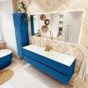 MONDIAZ VICA 160cm badmeubel onderkast Jeans 4 lades. Wastafel CLOUD dubbel 2 kraangaten
