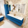 MONDIAZ VICA 170cm badmeubel onderkast Jeans 4 lades. Wastafel CLOUD dubbel zonder kraangat