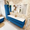 MONDIAZ VICA 170cm badmeubel onderkast Jeans 4 lades. Wastafel MOON dubbel 2 kraangaten