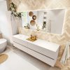 MONDIAZ VICA 200cm badmeubel onderkast Linen 4 lades. Wastafel CLOUD links zonder kraangat