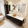 MONDIAZ VICA 180cm badmeubel onderkast Marquina 4 lades. Wastafel CLOUD dubbel 2 kraangaten