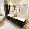MONDIAZ VICA 190cm badmeubel onderkast Marquina 4 lades. Wastafel MOON dubbel 2 kraangaten