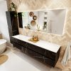 MONDIAZ VICA 200cm badmeubel onderkast Marquina 4 lades. Wastafel MOON links 1 kraangat