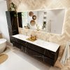 MONDIAZ VICA 200cm badmeubel onderkast Marquina 4 lades. Wastafel MOON dubbel 2 kraangaten