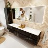 MONDIAZ VICA 200cm badmeubel onderkast Marquina 4 lades. Wastafel MOON links zonder kraangat