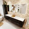 MONDIAZ VICA 200cm badmeubel onderkast Marquina 4 lades. Wastafel MOON dubbel zonder kraangat