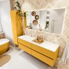 MONDIAZ VICA 160cm badmeubel onderkast Ocher 4 lades. Wastafel CLOUD links 1 kraangat
