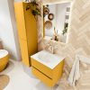 MONDIAZ VICA 60cm badmeubel onderkast Ocher 2 lades. Wastafel MOON midden 1 kraangat