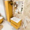 MONDIAZ VICA 60cm badmeubel onderkast Ocher 2 lades. Wastafel MOON midden zonder kraangat
