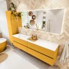 MONDIAZ VICA 200cm badmeubel onderkast Ocher 4 lades. Wastafel MOON links 1 kraangat
