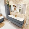 MONDIAZ VICA 150cm badmeubel onderkast Plata 4 lades. Wastafel CLOUD dubbel 2 kraangaten
