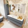 MONDIAZ VICA 150cm badmeubel onderkast Plata 2 lades. Wastafel MOON midden 1 kraangat
