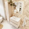 MONDIAZ VICA 70cm badmeubel onderkast Underlayment 2 lades. Wastafel CLOUD midden zonder kraangat