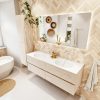 MONDIAZ VICA 150cm badmeubel onderkast Underlayment 4 lades. Wastafel MOON dubbel zonder kraangat