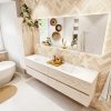 MONDIAZ VICA 190cm badmeubel onderkast Underlayment 4 lades. Wastafel MOON dubbel zonder kraangat