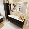 MONDIAZ VICA 140cm badmeubel onderkast Urban 2 lades. Wastafel MOON midden zonder kraangat