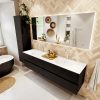 MONDIAZ VICA 180cm badmeubel onderkast Urban 4 lades. Wastafel MOON dubbel 2 kraangaten
