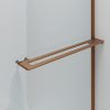 Curvy inloopdouche met handdoekhouder 100x200cm geborsteld koper