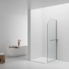 Curvy inloopdouche met handdoekhouder 100x200cm geborsteld koper