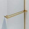 Curvy inloopdouche met handdoekhouder 100x200cm geborsteld goud