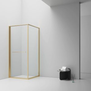 Inslide Douchecabine ruimtebesparend 90x90x200cm geborsteld goud