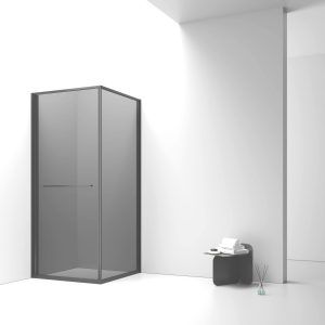 Inslide Douchecabine ruimtebesparend 90x90x200cm Gunmetal en rookglas