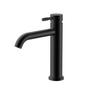 Nivaro wastafelkraan trio met ribbelstructuur mat zwart