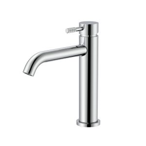 Nivaro wastafelkraan trio met ribbelstructuur chroom