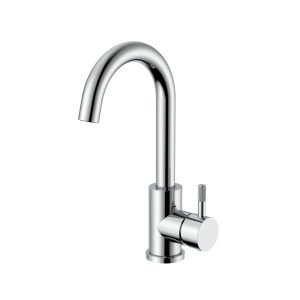 Nivaro wastafelmengkraan met ribbelstructuur chroom