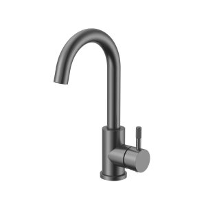 Nivaro wastafelmengkraan met ribbelstructuur gunmetal