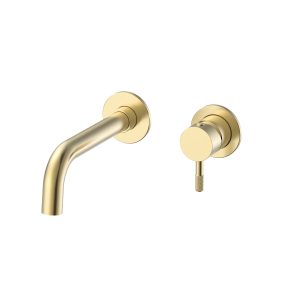 Nivaro inbouwkraan met ribbelstructuur geborsteld goud