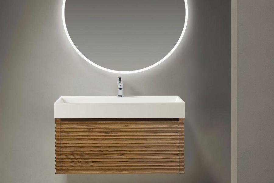 Merlot wastafel onderkast 79x40x52cm licht walnoten